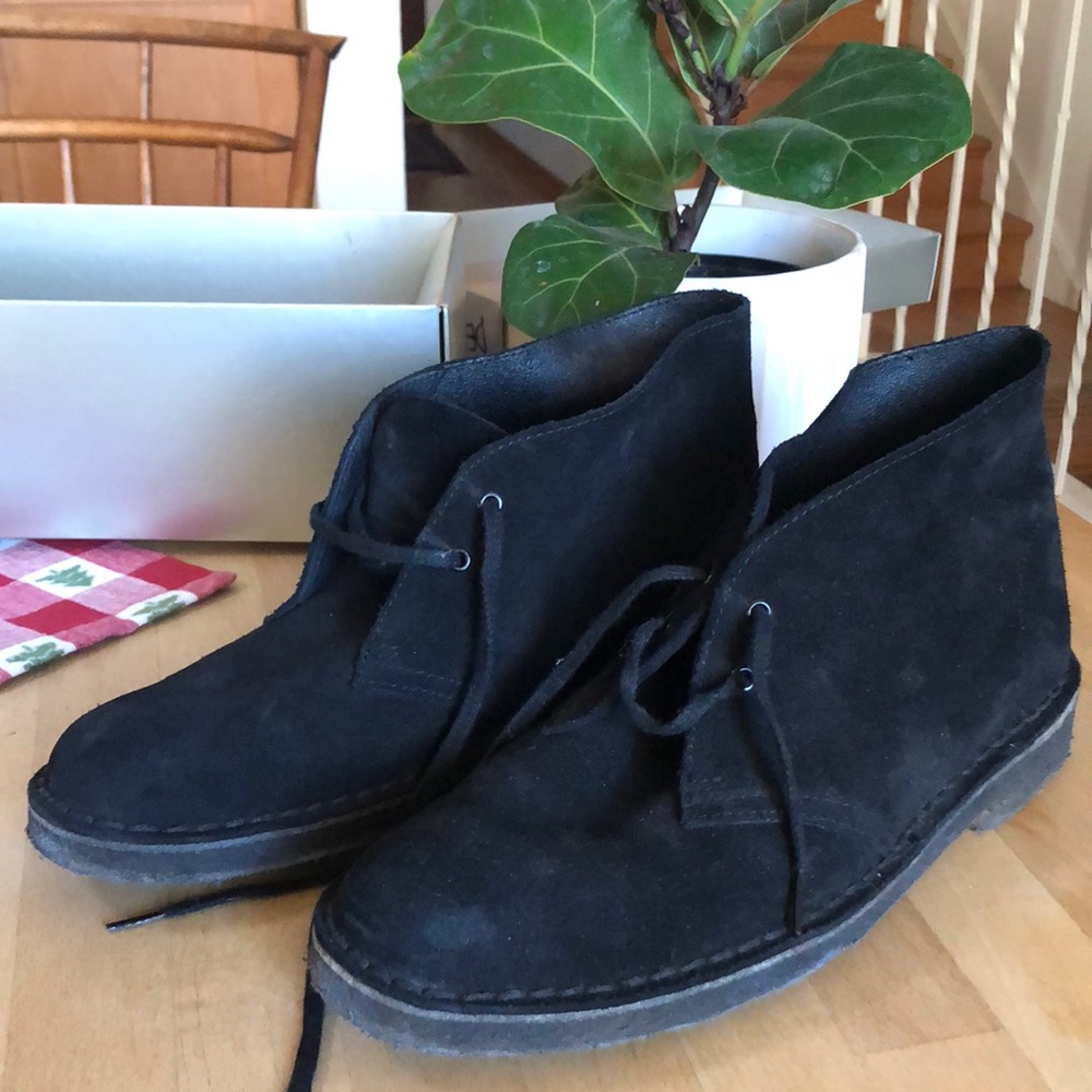 Clarks Black Suede Men's Shoes